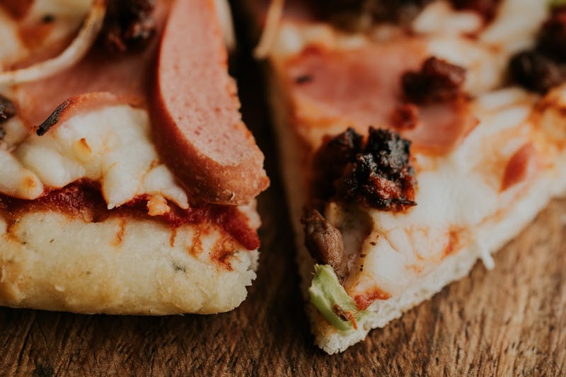 Meat lovers pizza loaded with toppings