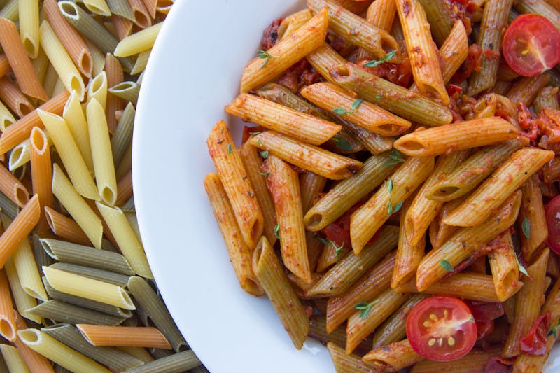Penne arrabbiata with spicy tomato sauce