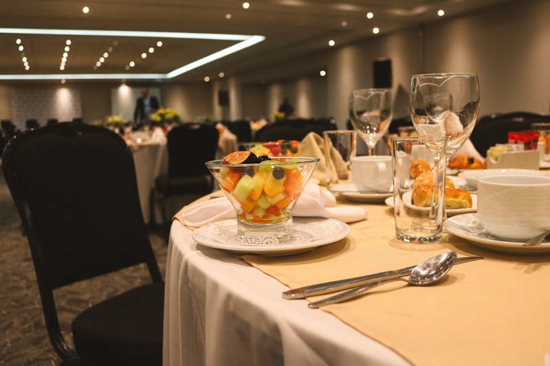 Restaurant interior set up for private event