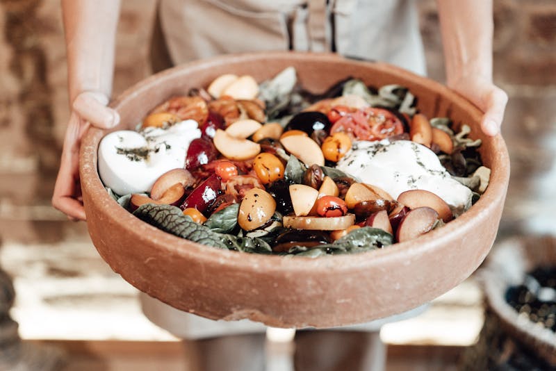 Fresh bruschetta with tomatoes and basil